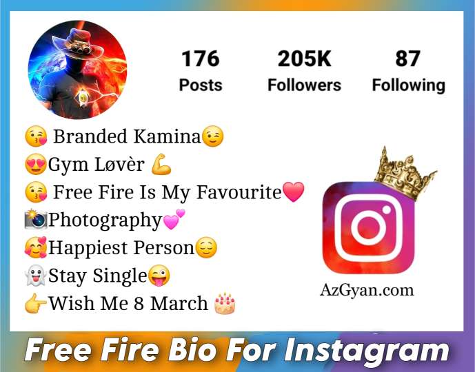 free fire bio for instagram